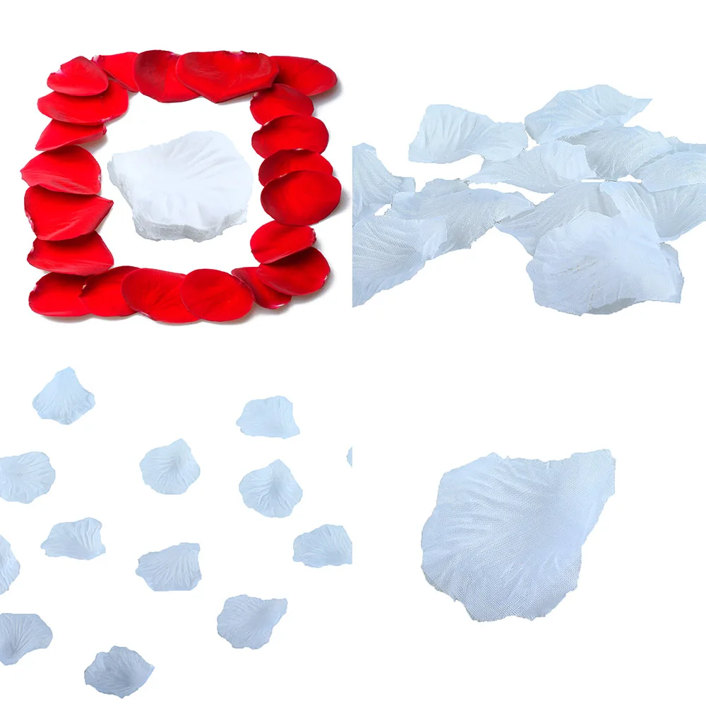 100 ⑤ упак. шелковые лепестки роз белые сувениры украшения для самодельного