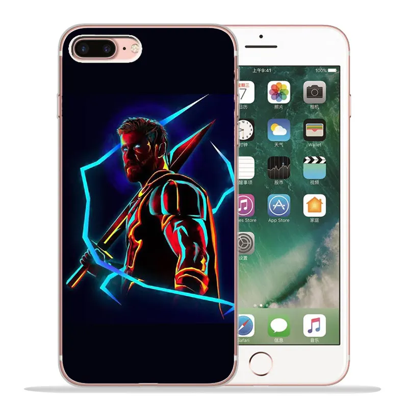 Роскошный чехол Marvel для iPhone X, XR, XS, Max, 5, 5S, SE, 6, 6 S, 7, 8 Plus, силиконовый чехол, чехол, Capinha Etui, Железный человек, Тор, ракета