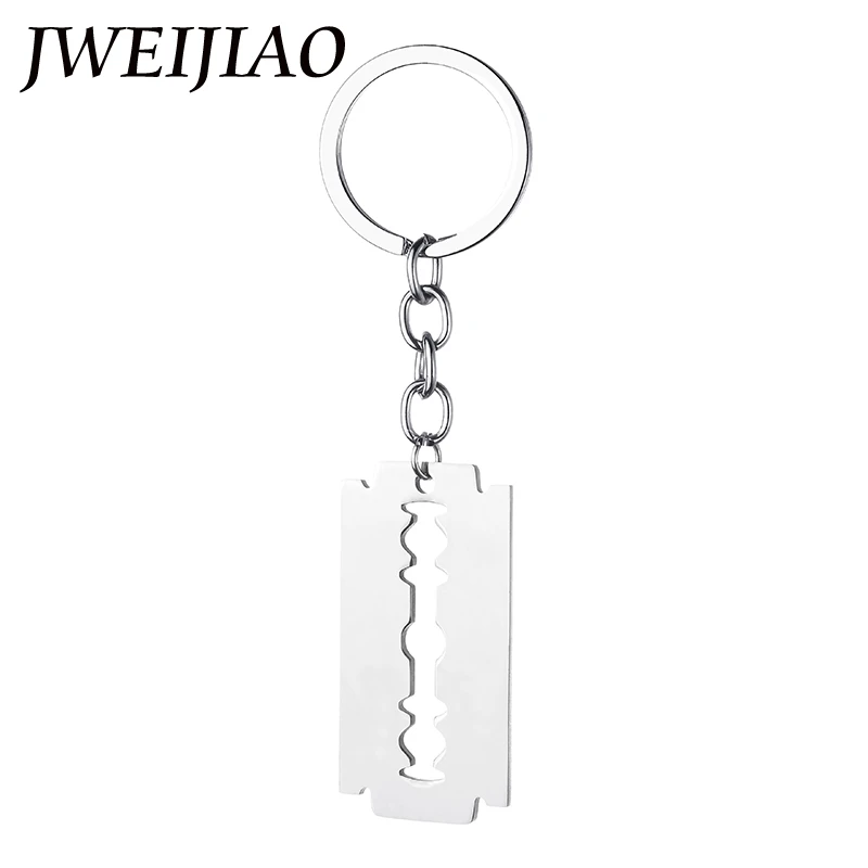 JWEIJIAO мужские лезвия для бритвы из нержавеющей стали подвеска брелок ключей