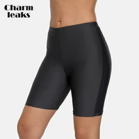 charmleaks women high waist swimming trunks ladies bikini bottom solid swimwear briefs slim swimming trunks