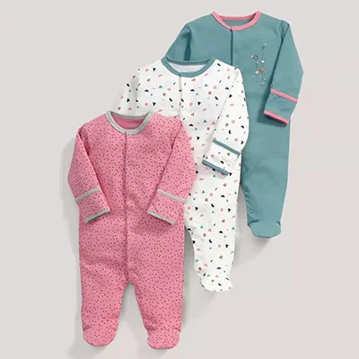 3 PCS Baby Romper Long Sleeves Cotton Baby Pajamas Cartoon Printed Newborn Baby Girls Boys Clothes Baby Clothing Newborn - Цвет: baby clothes