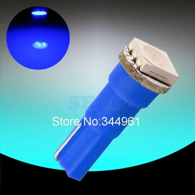Бесплатная идентификация T5 1 SMD 5050 Голубая светодиодная лампа 74 светодиодный Ода