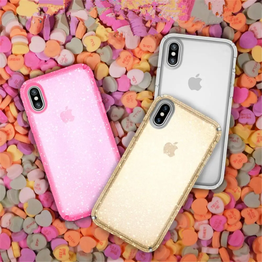 

Прозрачный блестящий чехол для Apple iPhone 8 7 6 6s Plus, двухслойный дизайнерский чехол для iPhone XS MAX XR iPhone 11 Pro Max, чехол