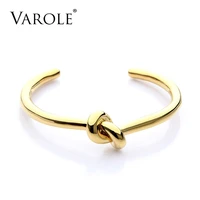 varole elegant knot copper bracelets bangles gold color open bangle gift pulseiras feminina cuff bracelets for women