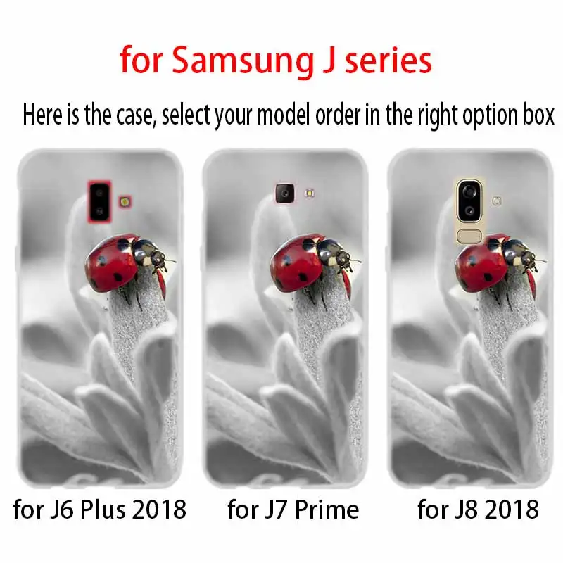 Четырехлистный клевер Божья коровка Дейзи чехол TPU для Samsung Galaxy J6 J8 J3 J5 J7 J4 J2 J1 Plus 2018