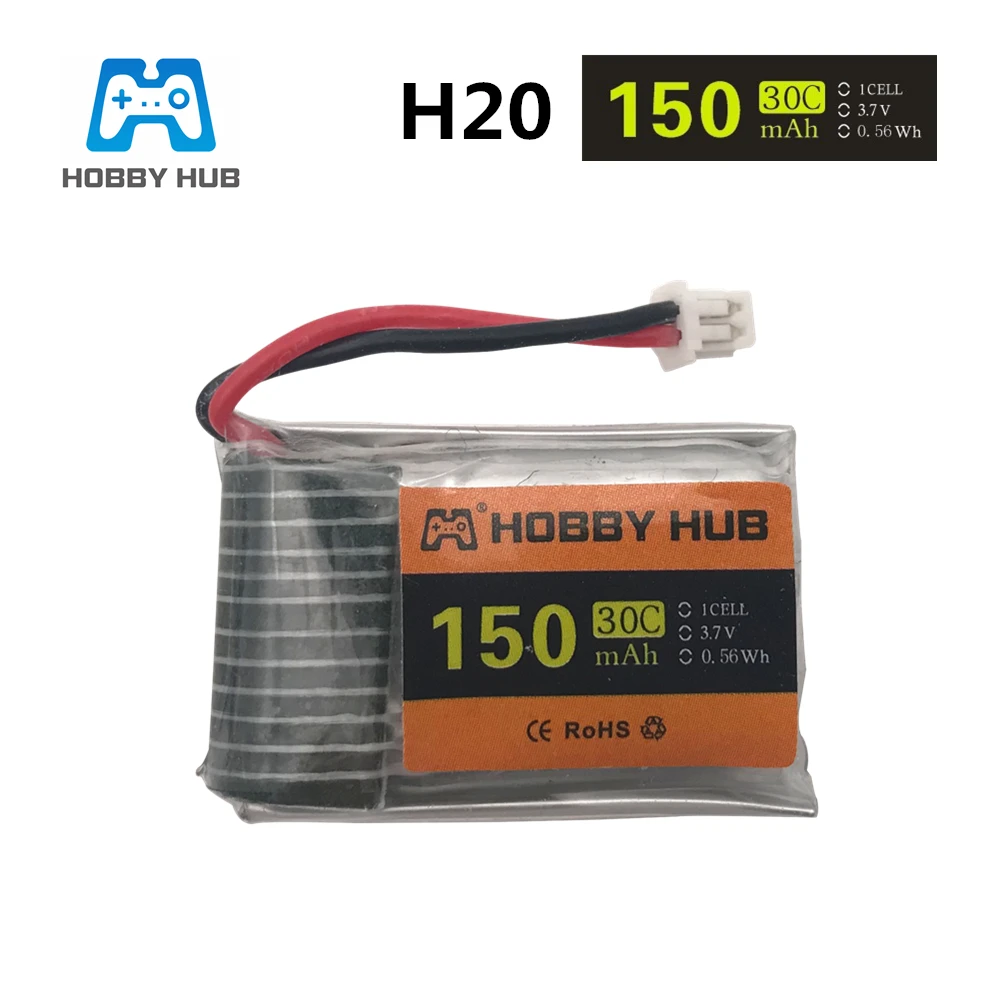 

Original Hobby Hub 1pcs 3.7V 150mah 30C Lipo Battery For H20 Airplane Helicopter Drone battery
