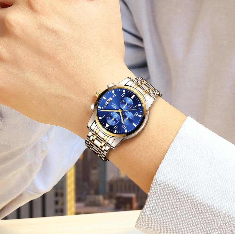 

OLMECA Men's Watch Luxury Full Steel Watches Fashion Quartz Wristwatch Waterproof Date Male Clock Relogio Masculino Relojes