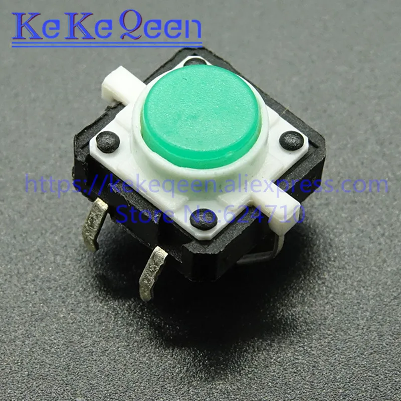 50pcs Colourful Tactile Push Button Switch Momentary 12*12*7.3MM Micro switch 4 pin reset green white blue yellow red with light |