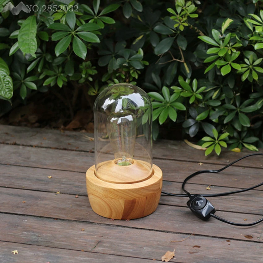 Лофт современная настольная лампа E27 держатель лампы Эдисона деревянный Базовый