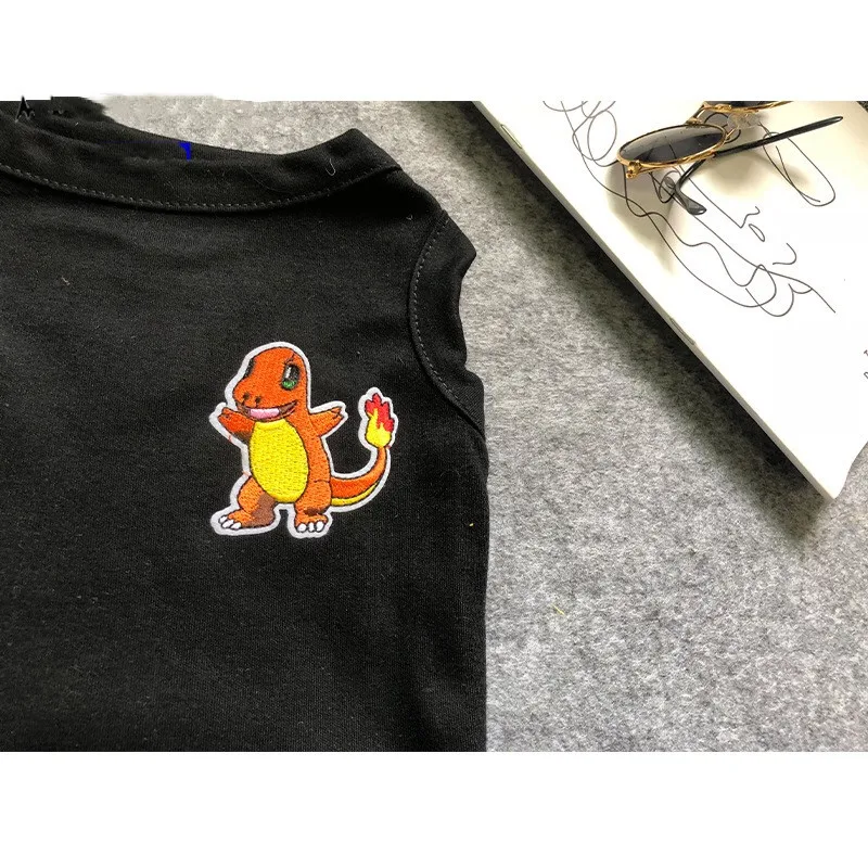 Милые модные детские топы с изображением Pokemon летняя футболка корги Шнауцер жилетка, одежда для домашних животных Одежда для домашних животных кошка собака одежда костюм для мопса GZC20