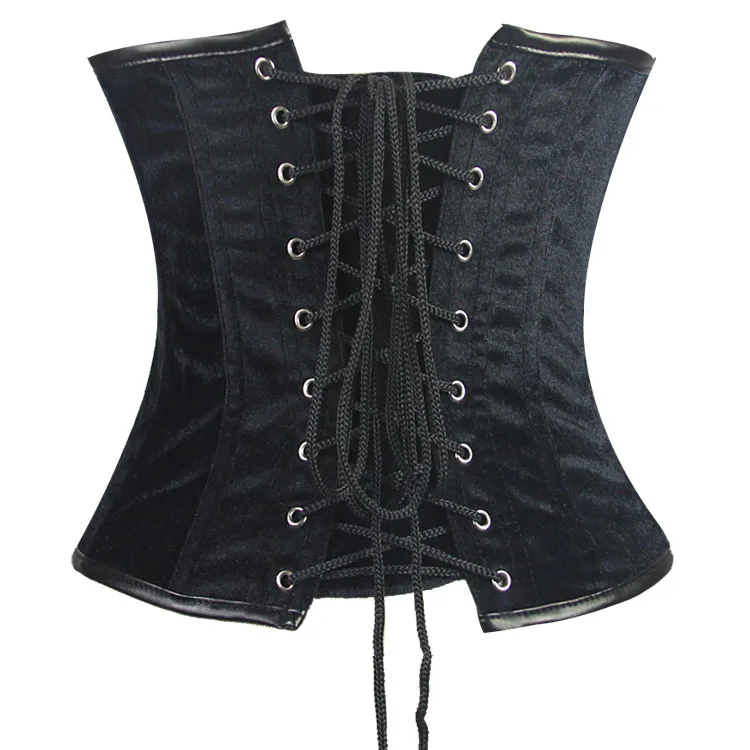 Черный корсет под грудью женская модель тела спиральный стальной в стиле