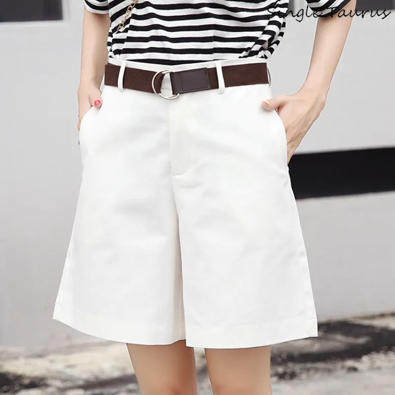 Летние свободные штаны до колена модные прямые для девочек в стиле boyfriend BF