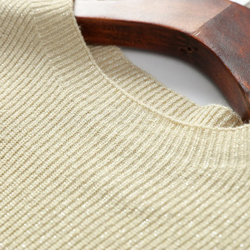 Shiny Lurex Autumn Winter Sweater Women Long Sleeve Pullover Basic Sweaters 2018 Korean Style Knit Tops Femme | Женская одежда