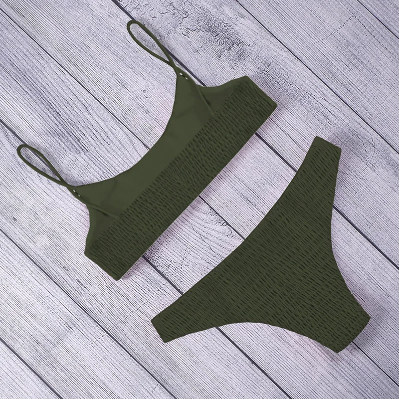 AOZRYNL 2018 сексуальный комплект бикини женский купальник однотонный бразильские