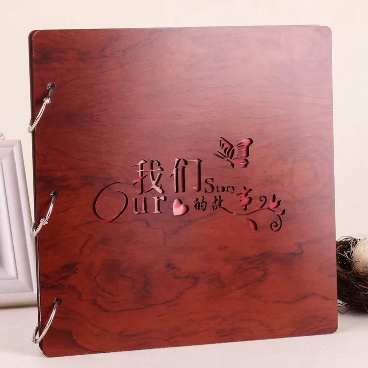 Винтажный фотоальбом сделай сам с покрытием из красного дерева 16 дюймов подарок