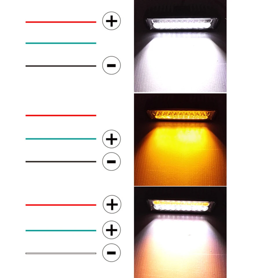 6 дюймовый светодиодный светильник бар Рабочая лампа белого и желтого цвета