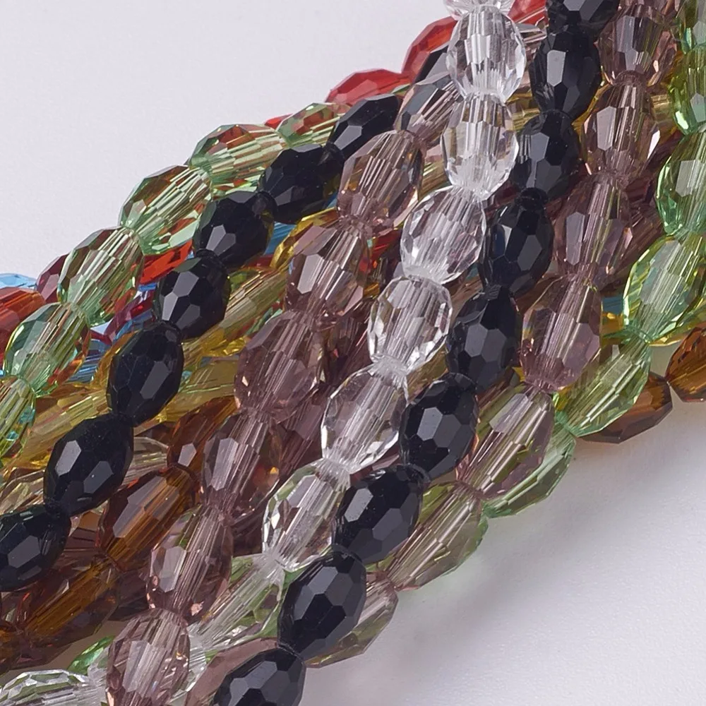 

10 нитей 6x4 мм граненые овальные стеклянные бусины для самостоятельного изготовления ювелирных изделий браслет ожерелье аксессуары фурниту...