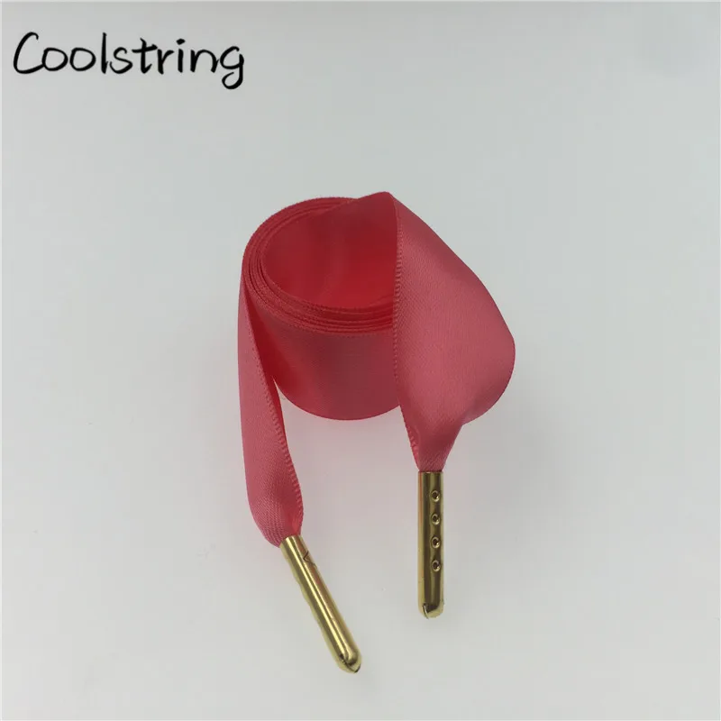 Coolstring/двухсторонние глянцевые шифоновые шнурки для обуви 70-160 см, плоские шелковые Ленточные кроссовки со шнурками шириной 2,22 см, 1 пара, Прямая поставка