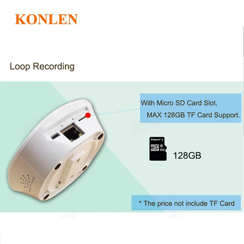 KONLEN 3MP Беспроводная рыбий глаз Домашняя безопасность VR ip-камера Смарт wifi HD 360
