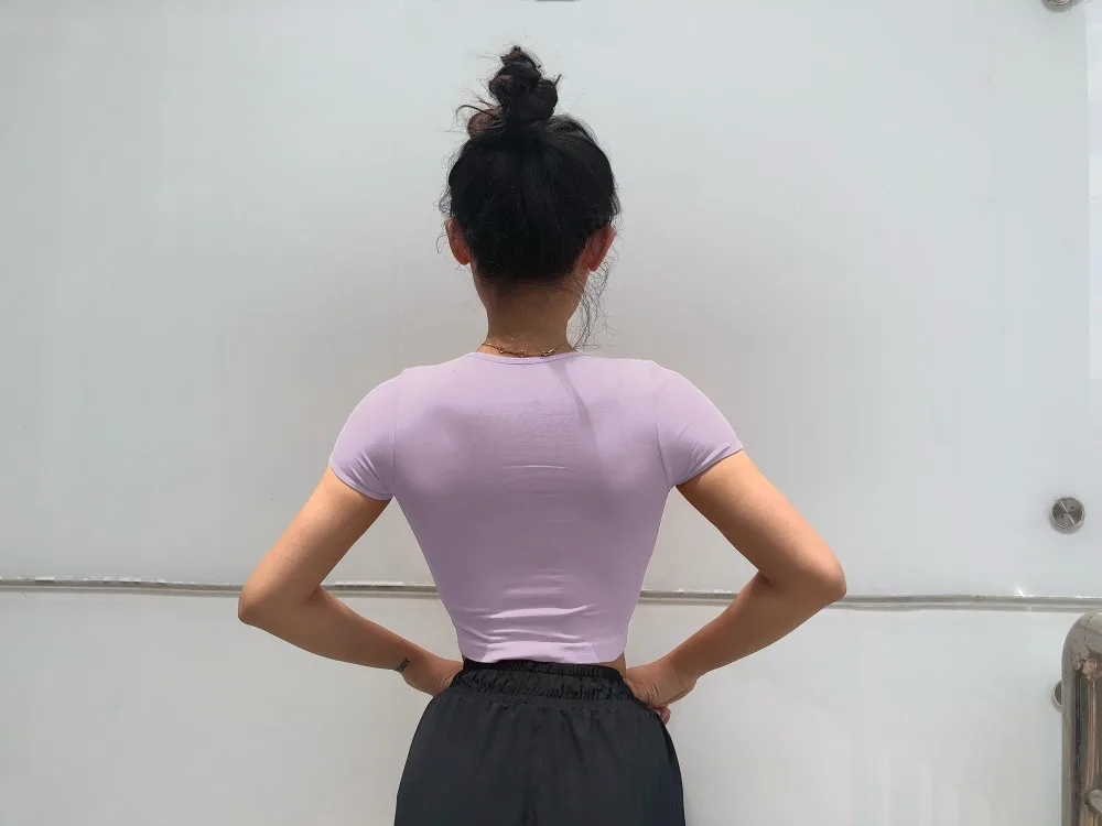 Спортивный короткий топ, женская летняя футболка с коротким рукавом, Femme, облегающий топ для спортзала, йоги, бега, тренировки, топы для женщин, спортивная одежда