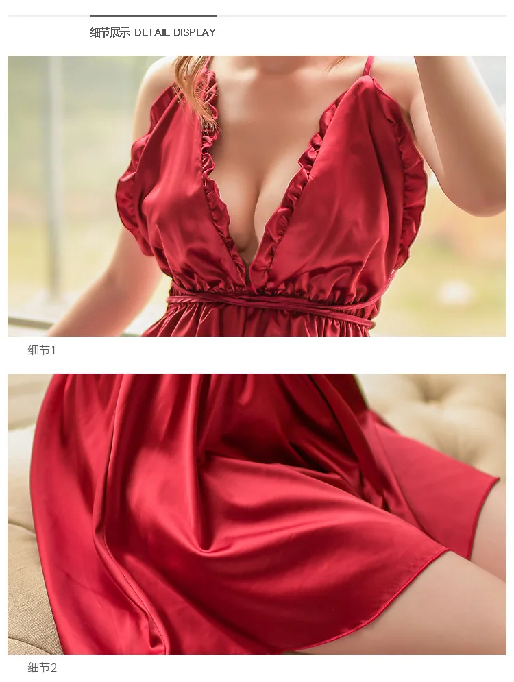 Сексуальное нижнее белье Babydoll эротическое женское черное кружевное платье для