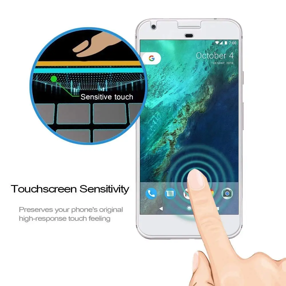 PORTEFEUILLE New 9H Hardness Premium Tempered Glass For Google Pixel 2 XL Ultra Clear Screen Protector 6p nexus |