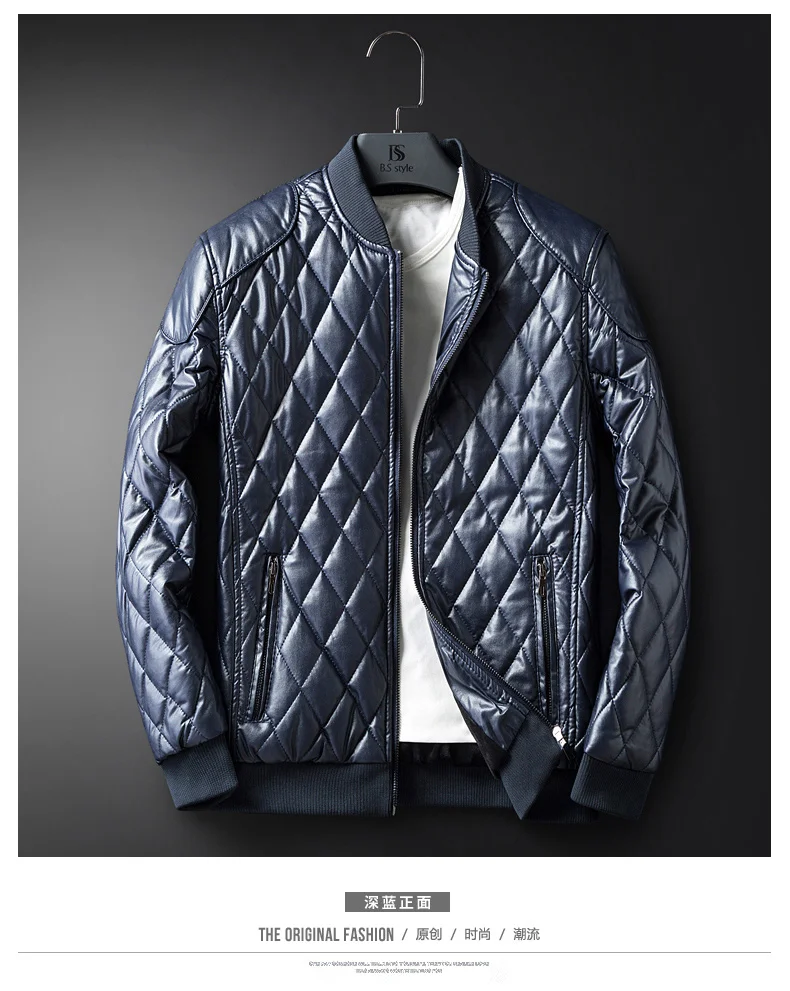 Argyle jaket для мужчин повседневное кожаная куртка Slim Fit Толстые кожаная бейсболка пальто дери ceket jaqueta de couro chaqueta hombre