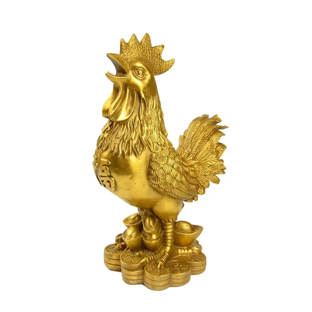 Куриный петух на удачу золотые медные украшения хуаша ремесла украшение для дома