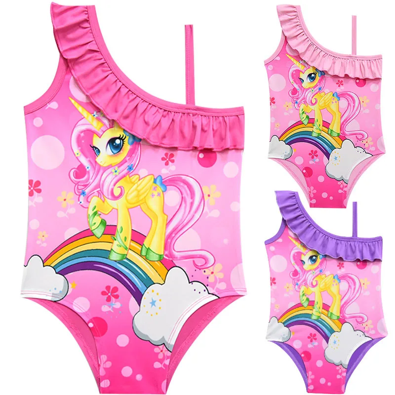 Summer Girls Swimsuit Unicorn Birthday Dress Casual Beach Swimwear Kids Dresses for Girl 2019 New Children Halloween Party | Детская