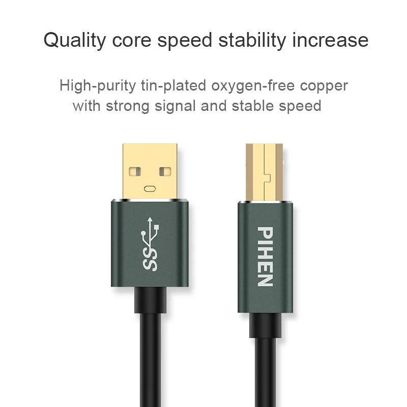 PIHEN USB кабель для принтера Тип B Мужской к мужскому 3 0 2 Canon Epson HP ZJiang принтер