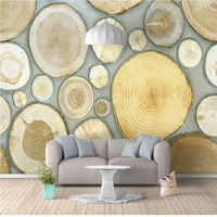 custom mural wallpaper three dimensional nordic fresh wood grain annual rings background wall