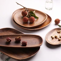 lovesickness wood whole wood irregular oval solid wood pan plate fruit salad dishes dessert dinner plate saucer tea tray table