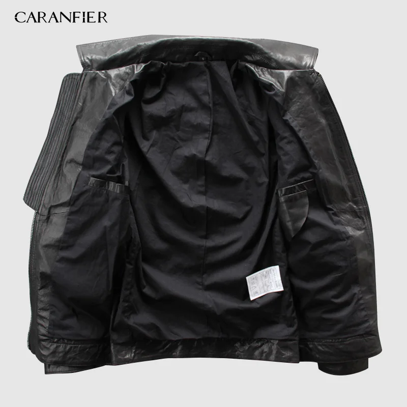 CARANFEIR 2019 100% мужская кожаная куртка из овечьей кожи новый стиль искусственная