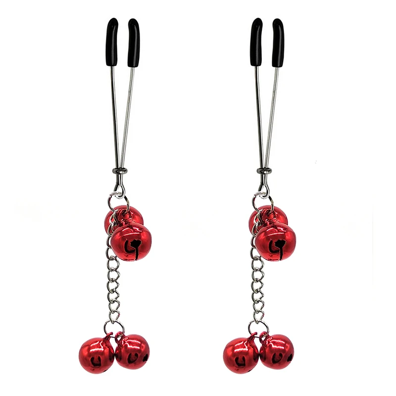 1 пара двойной колокольчик зажимы для сосков цепь зажим пинсас Pezones секс