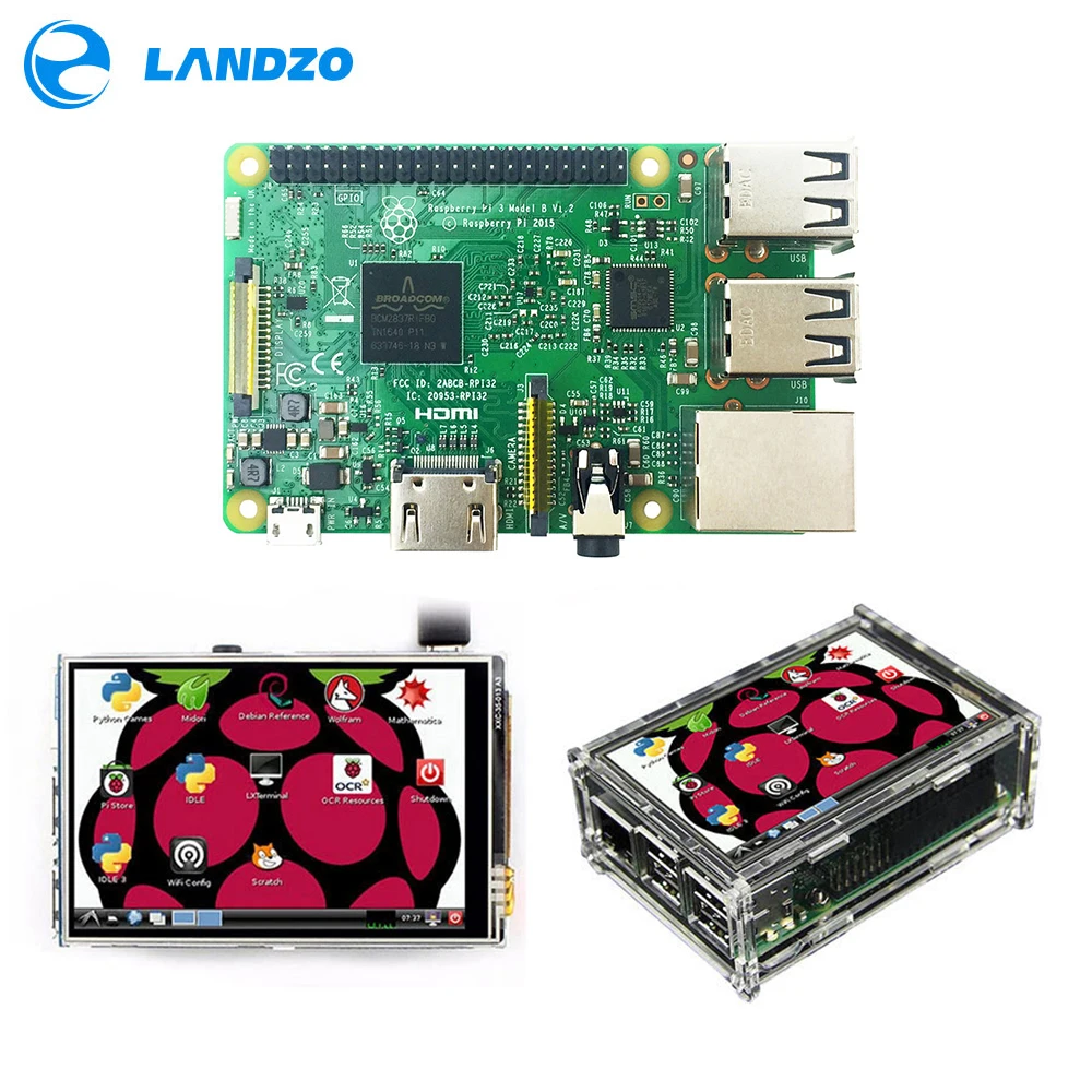 Raspberry Pi 3 Model B доска + 5 &quotЖК дисплей сенсорный экран с стилусы акриловый чехол для