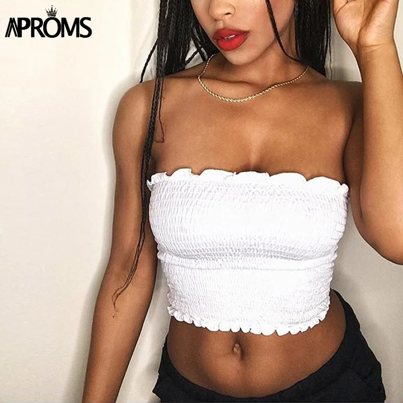 Aproms Прохладный Девушки Основные топы Для женщин Элегантный бретелек Трубы Модные топы уличная точка плед печати майки укороченный футболки