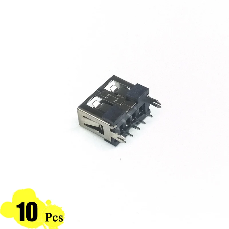 10 шт./лот USB 2 0 Тип A гнездо 4 контакта фута 180 короткий корпус плоская боковая