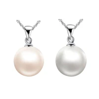 qianbei 100 925 sterling silver white pearl pendant necklaces 18 inch 925 silver singapore necklace chains wholesale
