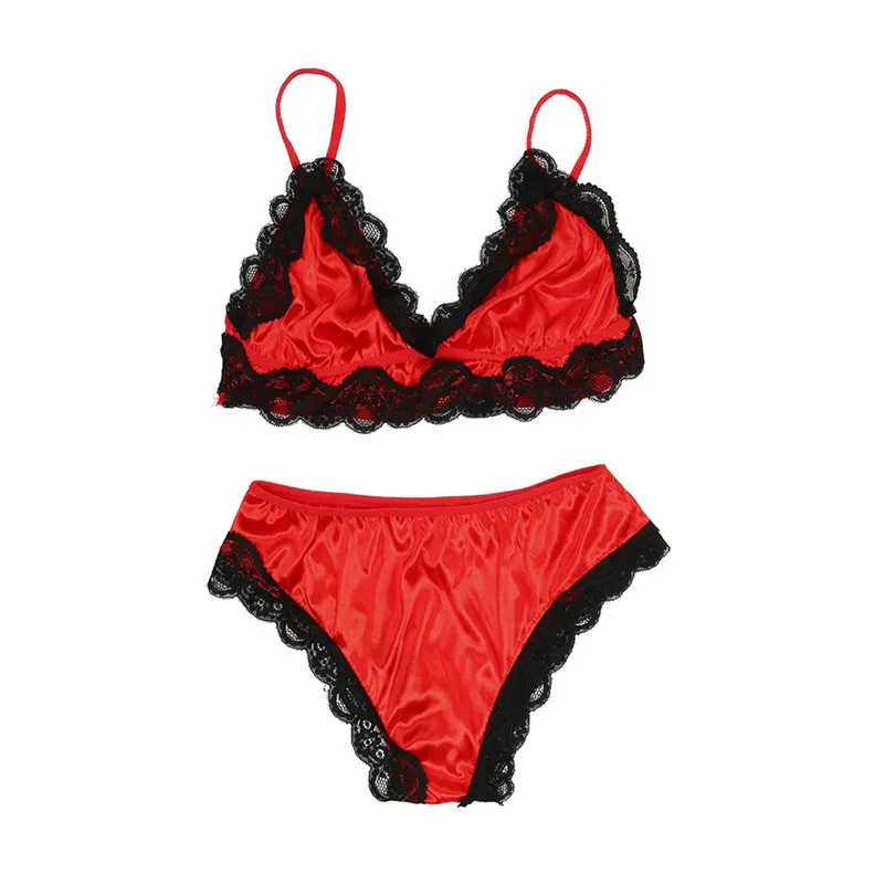 Модный женский комплект Babydoll кружевной атласный сексуальный нижнего белья