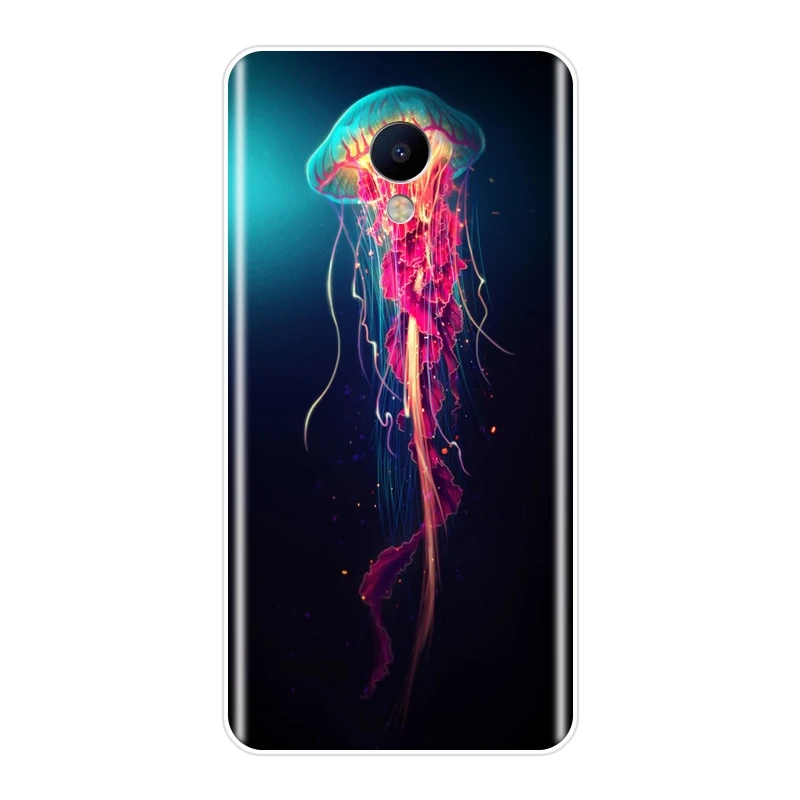 Чехол для Meizu M2 M3 M3S M5 M5C M5S M6 M6S M6T силиконовая Мягкая синяя задняя крышка с Медузой