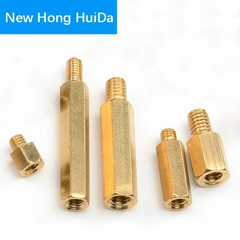 M3 шестигранный Латунь Мужской Женский противостояние досок стойки крепления с шестигранной головкой материнская плата(PCB) распорный болт с резьбой 3/4/5/6/8 мм