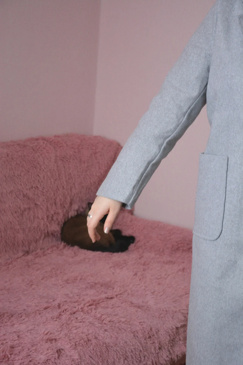 Rugod длинные шерстяное пальто для женщин Элегантное шерстяное пальто для будущих мам Повседневное Зимняя куртка с длинными рукавами Женские куртки и Пальто для будущих мам