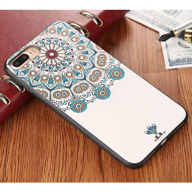 Новый Роскошный Case Для iPhone 7 plus Кремния 3D Рельефной Живописи мягкая Обложка ТПУ