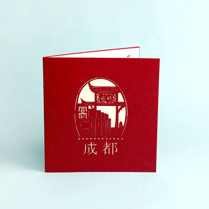 Лазерная резка знаковые строительные матрицы конверт 3D Город полые резные