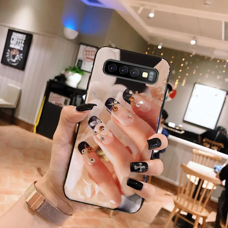 Модный чехол с блестящими гвоздями для девушек чехлы Samsung Galaxy S10 Роскошный