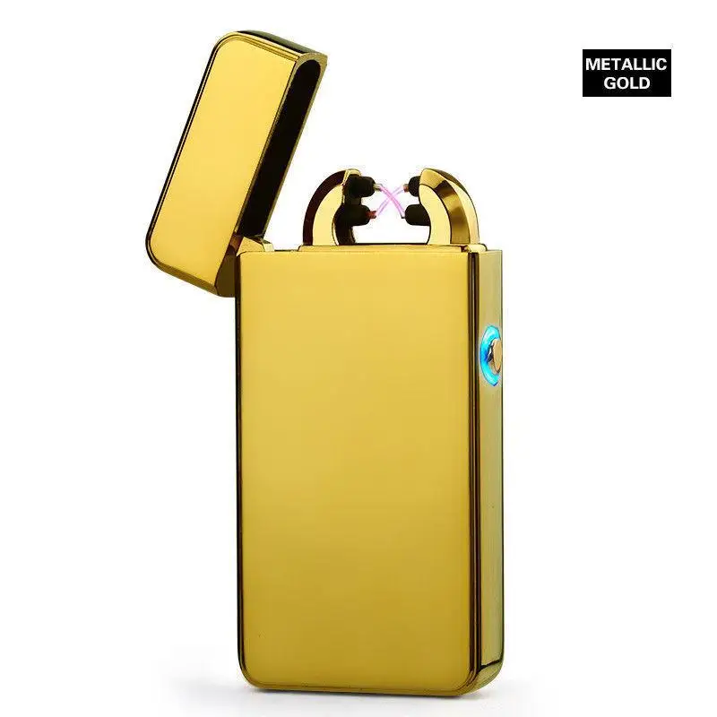 Adeeing перезаряжаемая USB Зажигалка Ветрозащитная беспламенная двойной плазменный фонарь зажигалки