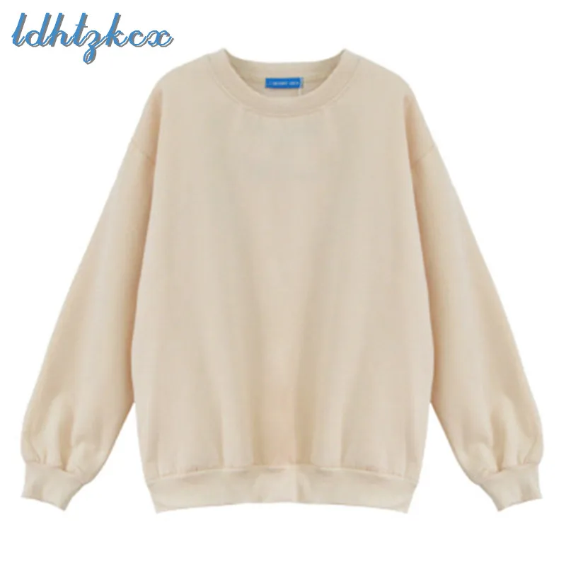 

Hoodies Women 12 Colors Long Sleeve Sweatshirt 2018 Autumn Winter New Korean Loose Plus Thick Warmth Bottoming Clothing CX561