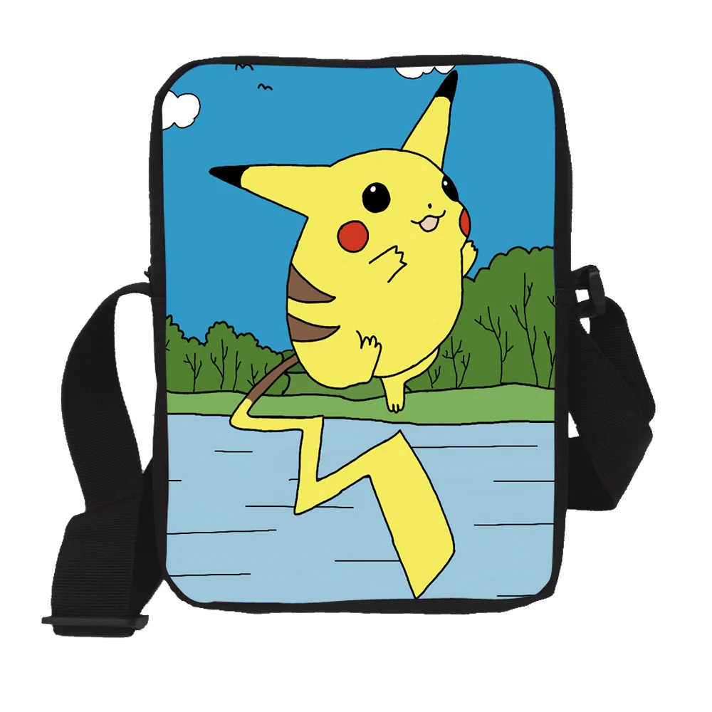 Мини сумка мессенджер с героями мультфильмов Pokemon повседневная Pikacun школьные
