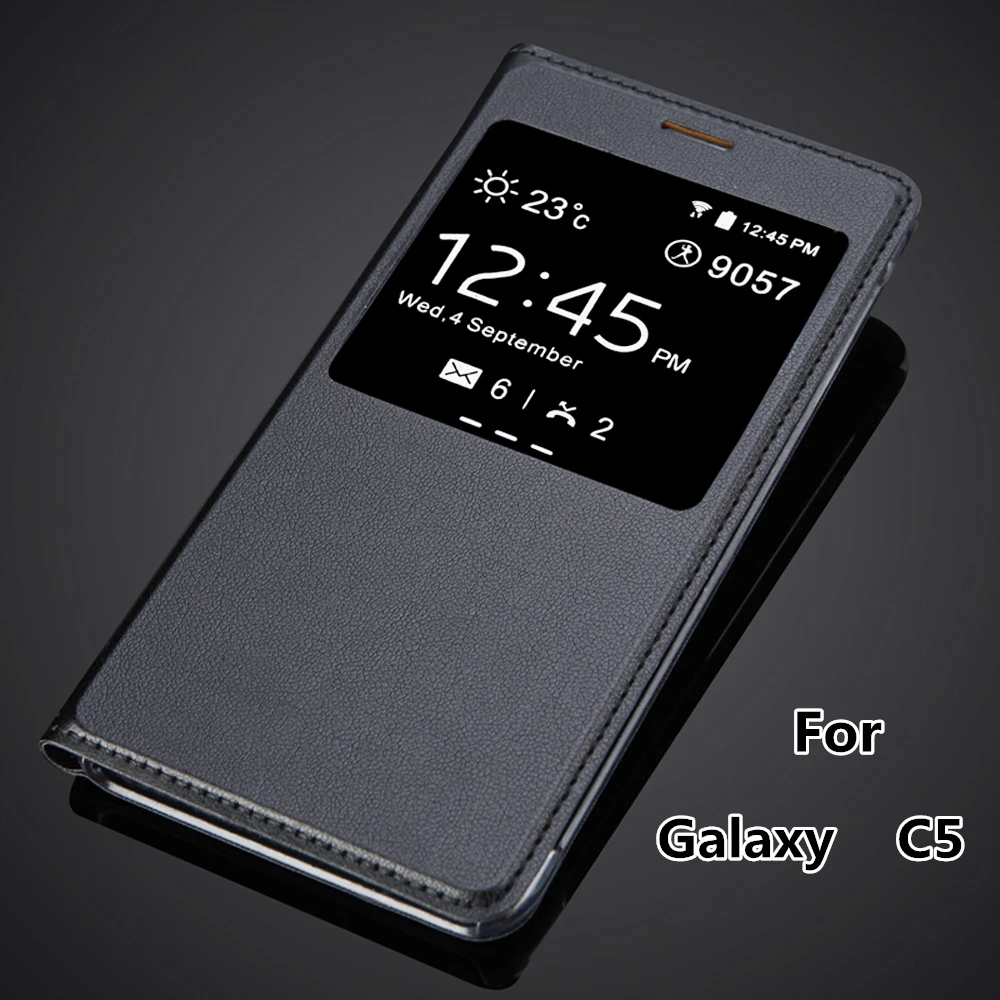 Роскошный чехол из искусственной кожи для samsung Galaxy C5 5,2 дюймов C500 C5000, защитный флип-чехол для телефона