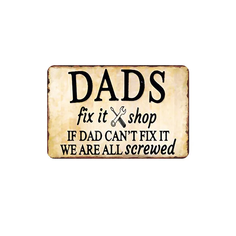 DAD'S Shop Потертый Шик Металлические знаки паб гараж декоративные тарелки семья наклейки на стену лучшие родители арт-плакат домашний декор MN70